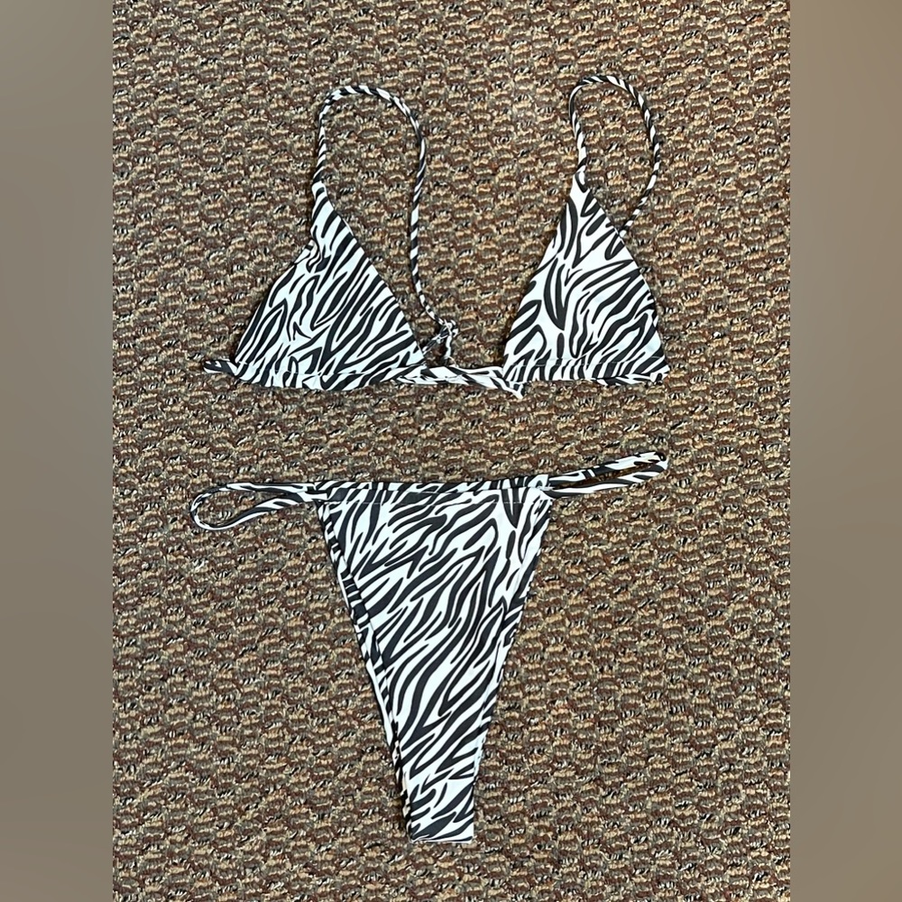 Zebra print bikini. NEVER WORN.
